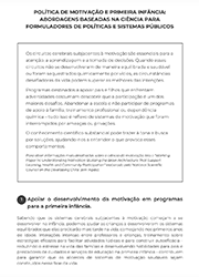 Política de motivação e primeira infância: Abordagens baseadas na ciência para formuladores de políticas e sistemas públicos